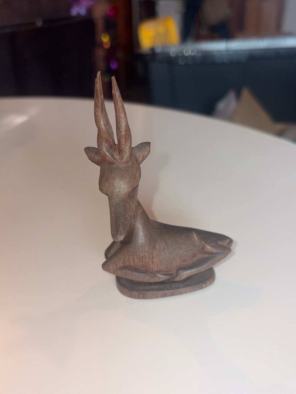 Hand-Carved Ebony Impala Sculpture - Home Art Decor